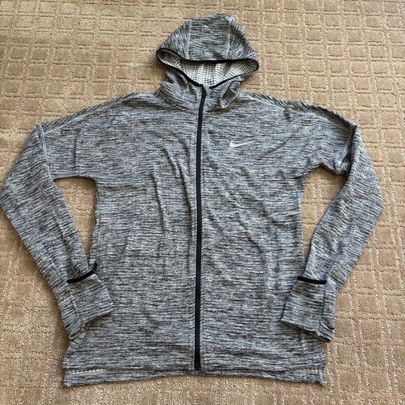 Nike Softshell Technique Running Jacket Women XS Gray  Hooded Full Zip Run Train - Picture 1 of 7